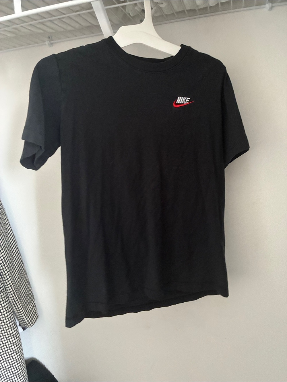 Nike Black Short-Sleeve Tee with Red Swoosh